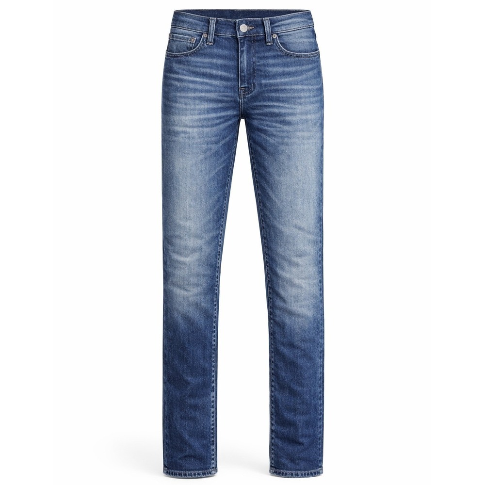 Mavi Jeans Denim Men 32x32 Blue Slim Straight Medium Wash Whiskered Stretch